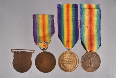 Médaille interalliée. Ensemble de 3 médailles...