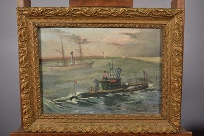 L.E. Charle « le sous-marin Oursin dans l’avant-port...