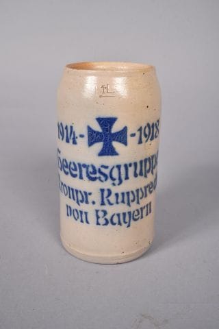 Chope en grès d’un litre avec l’inscription...