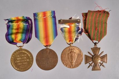 Médaille interalliée. Ensemble de 3 médailles...