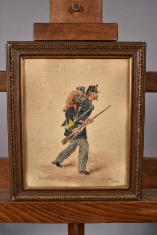 Ecole française XIXe « Chasseur français...