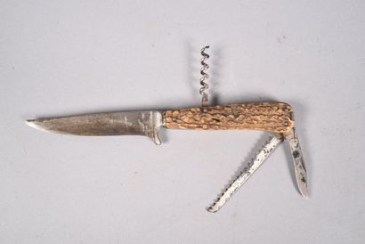 Couteau allemand de type chasse à poignée...