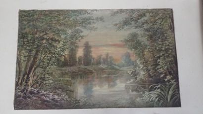 E. ANGILARD. Ensemble de quatre aquarelles,...