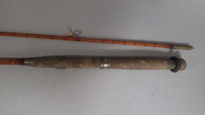 Canne à pèche ancienne en deux partie en...