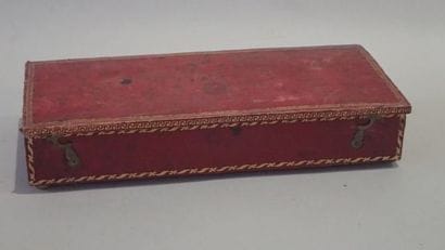 Plumier encrier de voyage en marocain rouge...