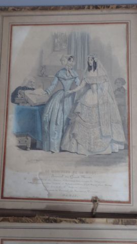 Ensemble de quatre gravures de mode du XIXème...