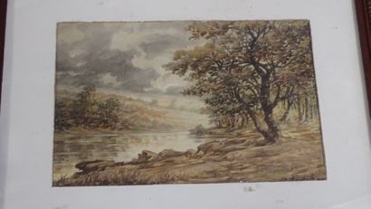 E. ANGILARD. Ensemble de quatre aquarelles,...