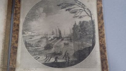 Ensemble de trois gravures en noire : 