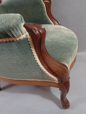Fauteuil Voltaire en acajou mouluré. XIXe...
