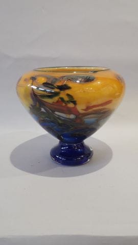 Verrerie contemporaine: lot de 3 vases et...