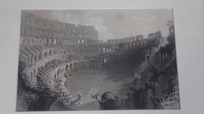 Ensemble de trois gravures en noir : 