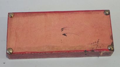 Plumier encrier de voyage en marocain rouge...