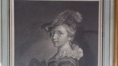 Gravure en noir, dédicace à Monsieur le Marquis...