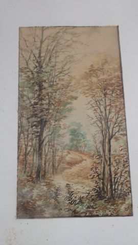 E. ANGILARD. Ensemble de quatre aquarelles,...