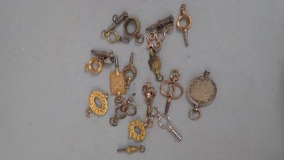 Ensemble de 19 clés de remontage pour montre...