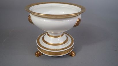 Confiturier en porcelaine de Paris blanche...