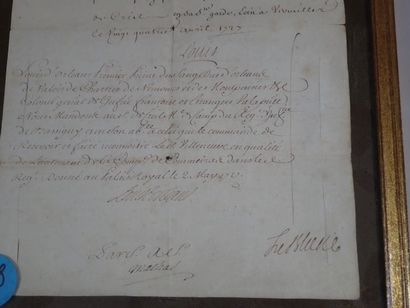 LOUIS XV – Pièce signée (Secrétaire de la...