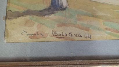 Ensemble de deux œuvres :
Emile BOLOGNA (Ecole...