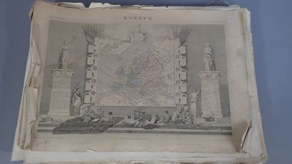 Ensemble de gravures représentant les cartes...