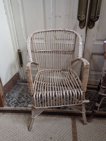 Ensemble de deux fauteuils en rotin pour...