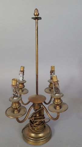 Lampe à l'huile en laiton, montée en lampe,...