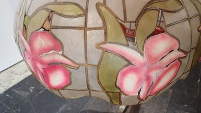 Suspension à une lumière en laiton et plaques...
