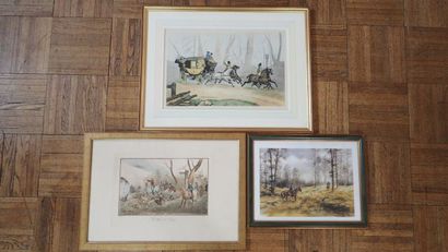 Ensemble de trois œuvres :
- V. Adam. 