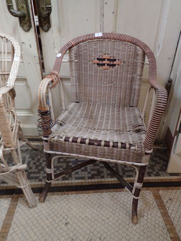 Ensemble de deux fauteuils en rotin pour...