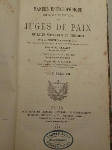 Jacques Etienne ALLAIN. Manuel encyclopédique...
