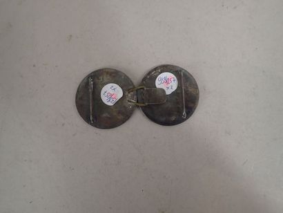 Paire de boucles de ceinture en métal argenté,...