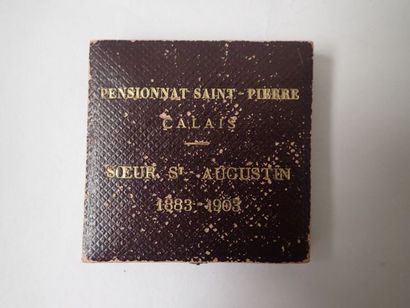 Médaille de table en bronze argenté, l'avers...