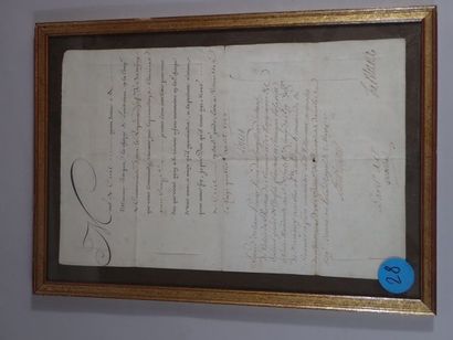 LOUIS XV – Pièce signée (Secrétaire de la...