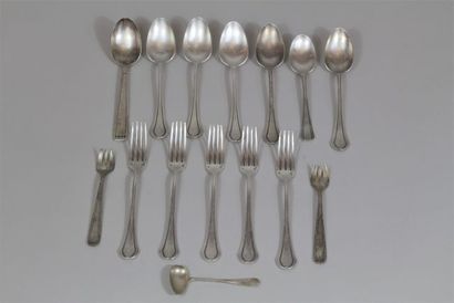 Partie de ménagère CHRISTOFLE en métal argenté,...