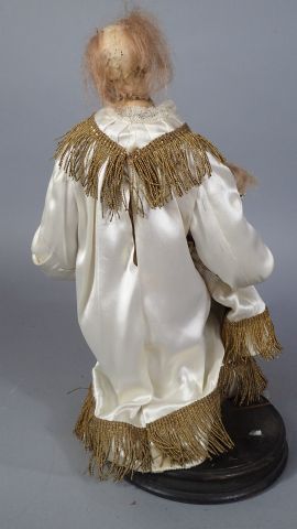 Vierge à l'enfant couronnée en cire (H :...