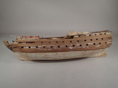 Maquette inachevée d'un vaisseau armé du...