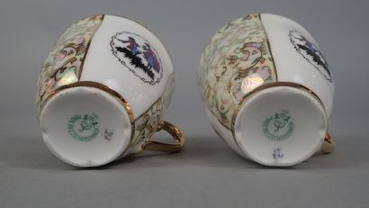 Deux tasses et deux soucoupes à décor d’un...