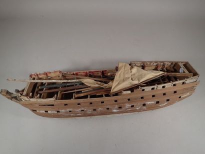 Maquette inachevée d'un vaisseau armé du...