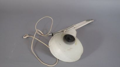 Lampe de bureau en métal blanc laqué à un...