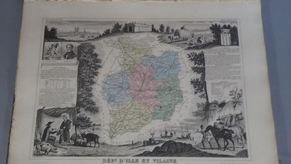 Ensemble de gravures représentant les cartes...
