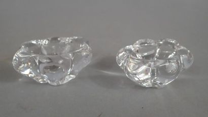 DAUM France. Paire de salerons en cristal...