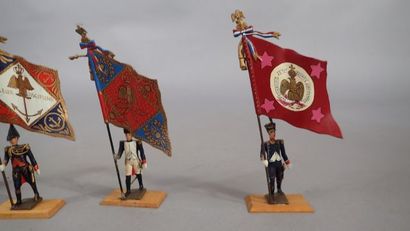 CBG Paris. Ensemble de neuf soldats porte-étendards...