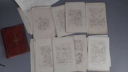 Ensemble de petites gravures religieuses...