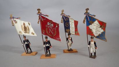 CBG Paris. Ensemble de neuf soldats porte-étendards...