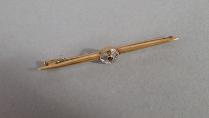 Broche barrette en or jaune et or gris (750...