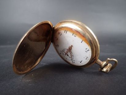 Montre de gousset en métal doré, le cadran...
