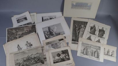 Ensemble de gravures XVIII - XIXème siècle...