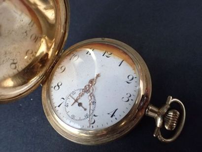 Montre de gousset en métal doré, le cadran...