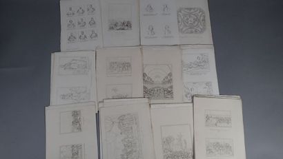 Ensemble de gravures sur la Galerie historique...