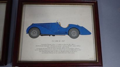 ALFA ROMEO. Ensemble de 7 lithographies en...