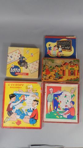 Ensemble de 5 jeux anciens pour enfants,...